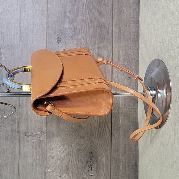 Mansur Gavriel Tan Leather Small Satchel Clutch Crossbody Shoulder Bag - Picture 3 of 12
